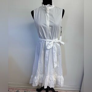 Calvin Klein White Midi Dress with Belt